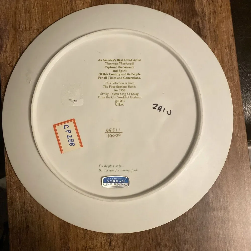 Vintage NORMAN ROCKWELL Plate SPRING-SWEET SONG SO YOUNG PLATE